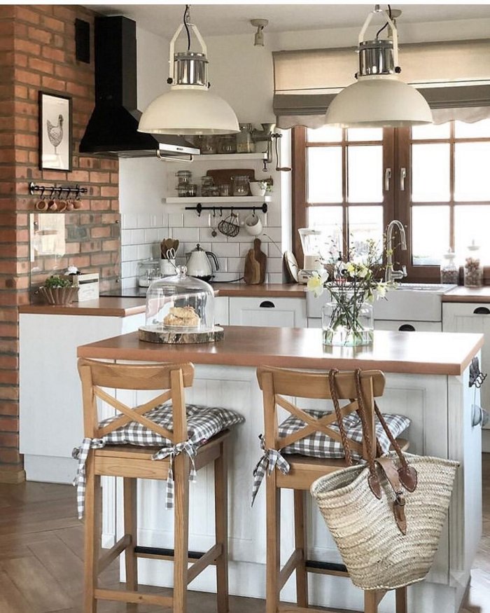 Кухня в стиле Прованс с барной стойкой