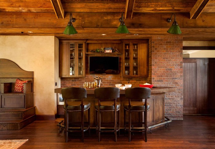 Кухня бар в деревенском стиле