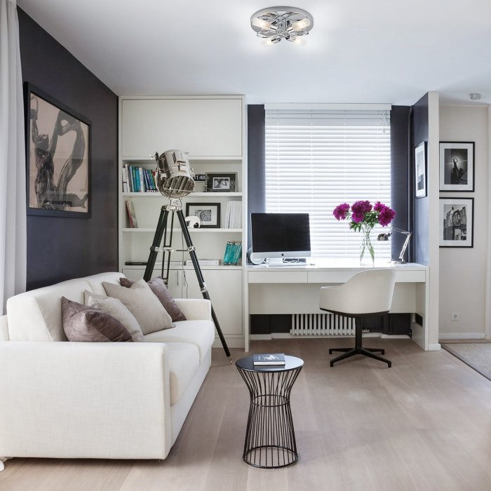 Маленькая гостиная с рабочим местом