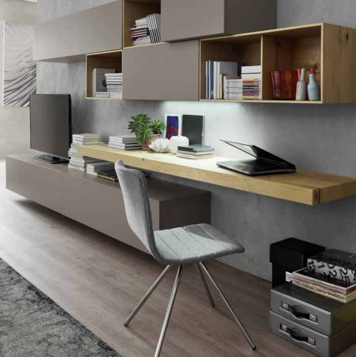 Стенка для гостиной с рабочим местом