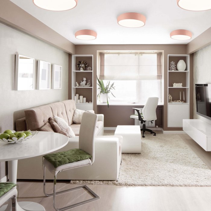 Красивая светлая гостиная