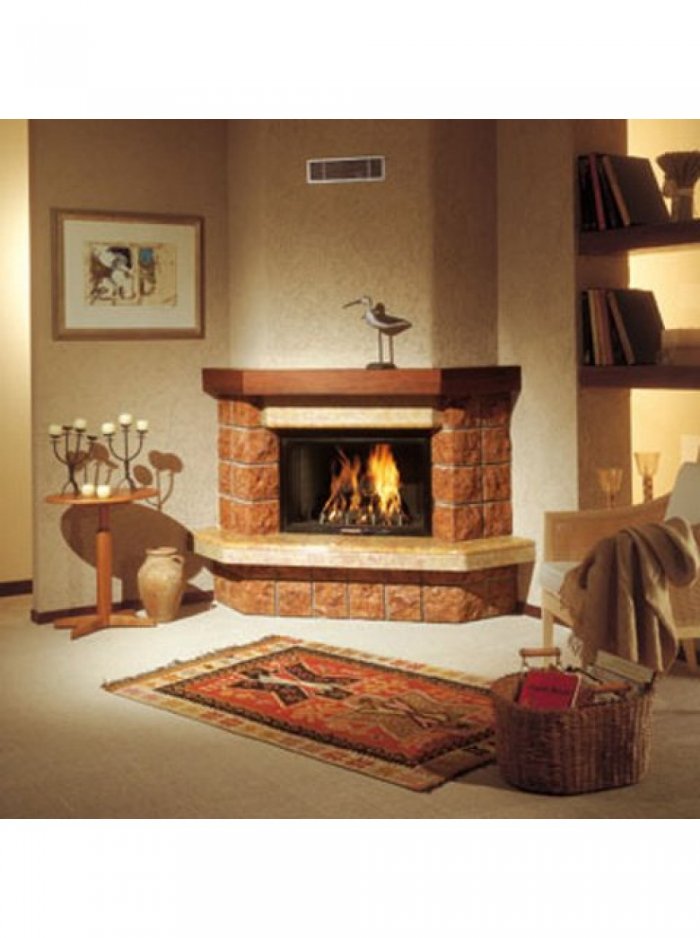 Небольшой угловой камин