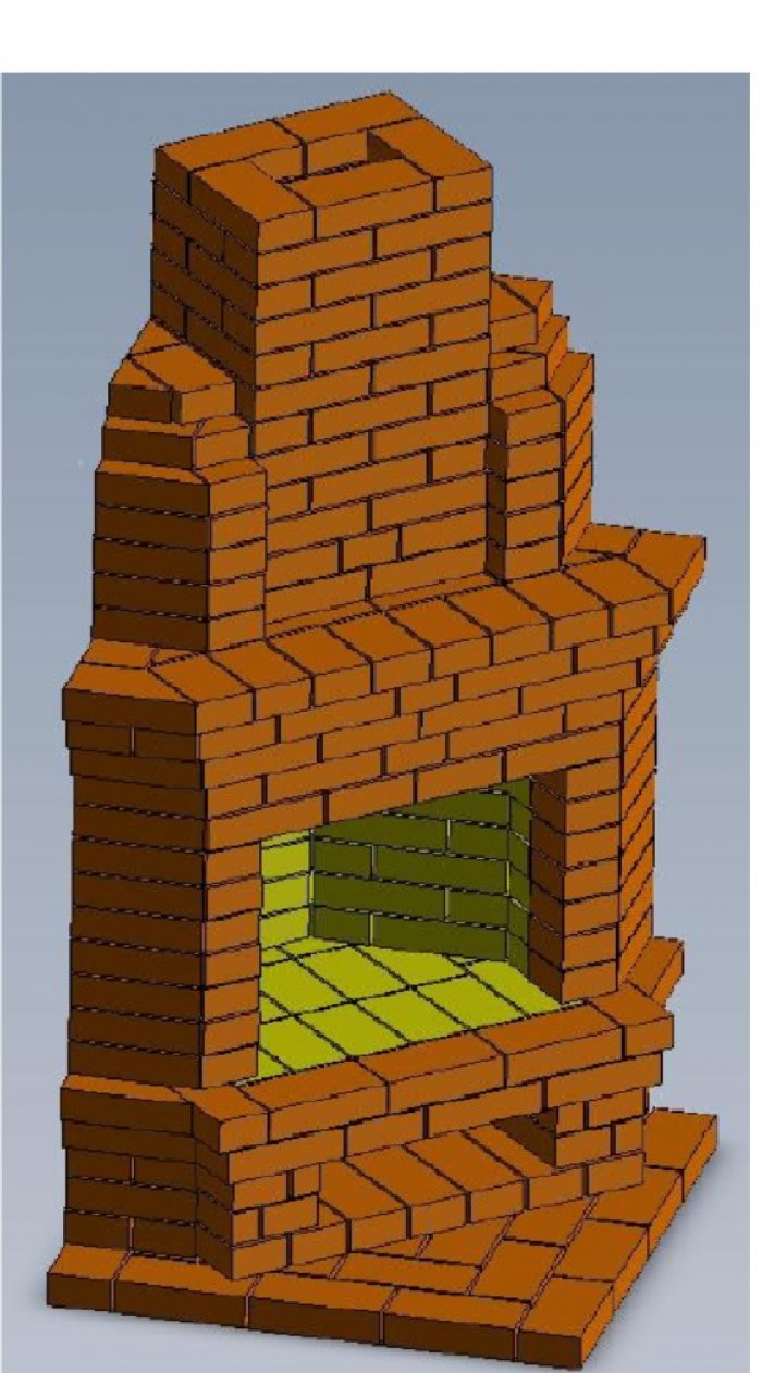 Порядовка печи камина углового