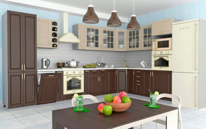 Кухня София Лондон дуб крем изумруд