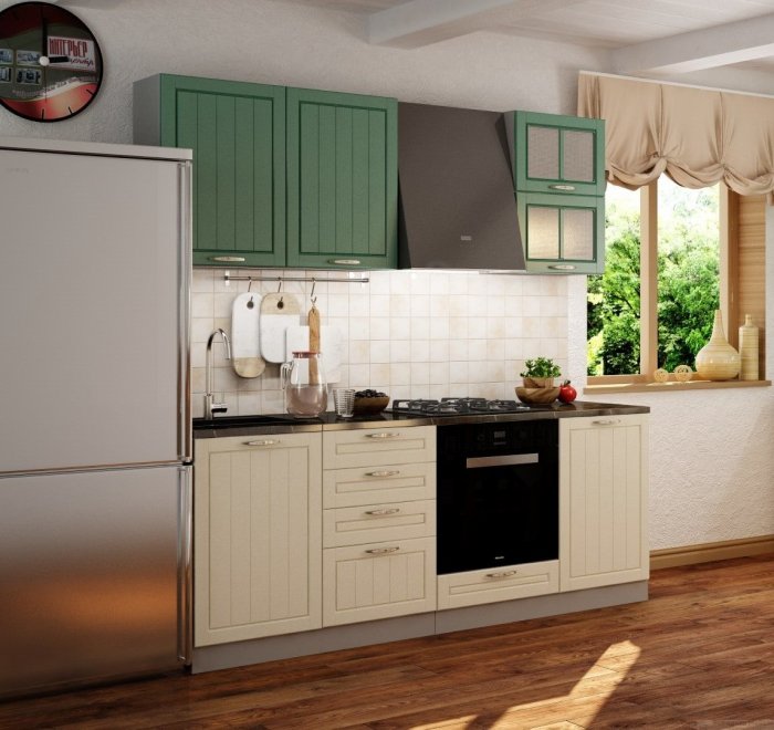 Кухня София Лондон дуб крем изумруд