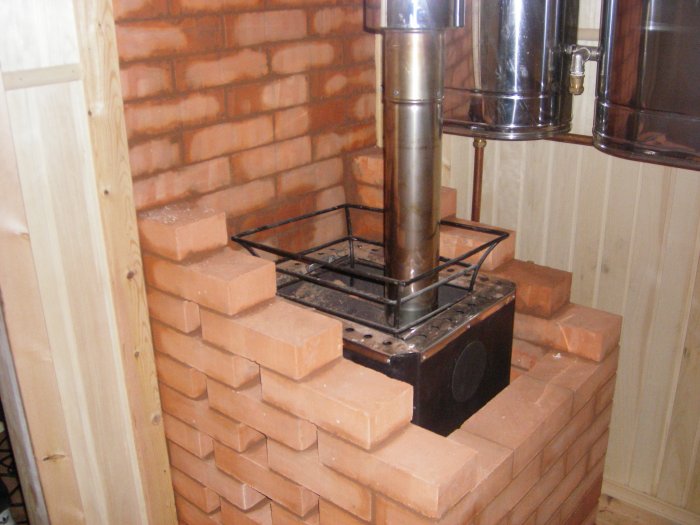 Облицовка металлической печи