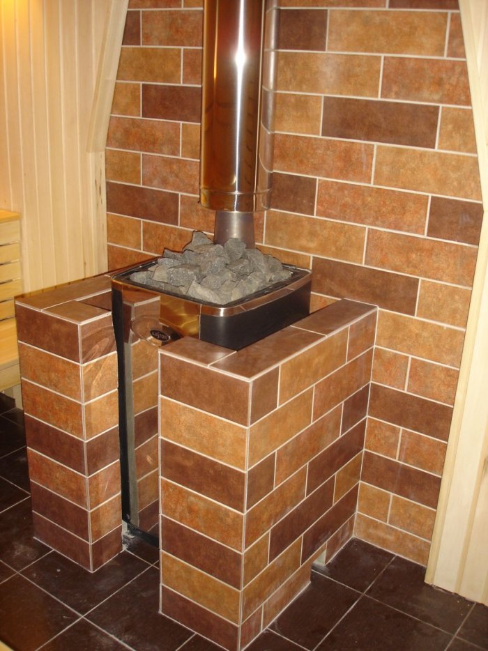 Облицовка металлической печи