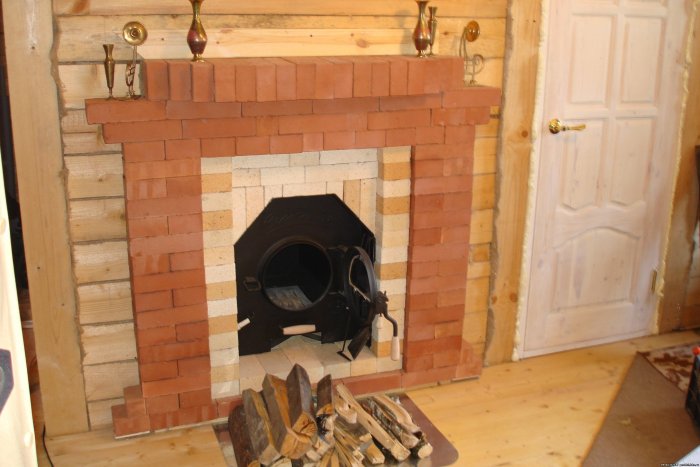 Обкладка печи в бане кирпичом
