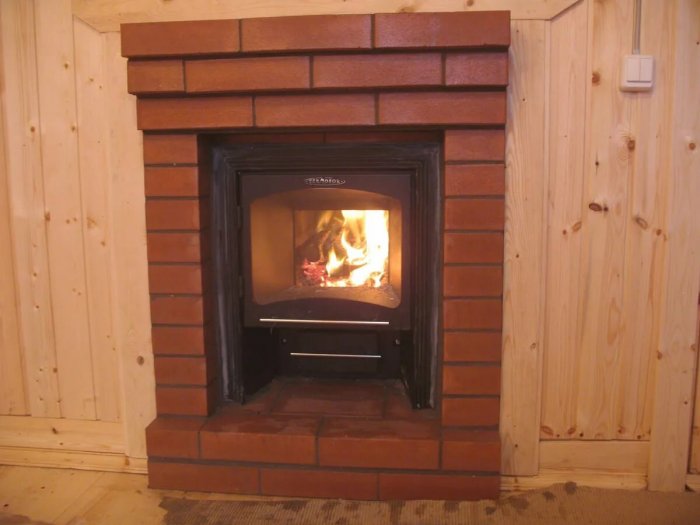 Обкладка банной печи с выносной топкой