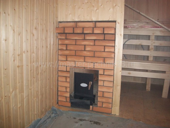 Обкладка печи в бане кирпичом