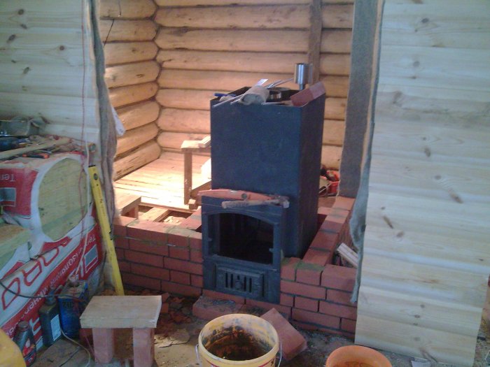 Металлическая печь под обкладку