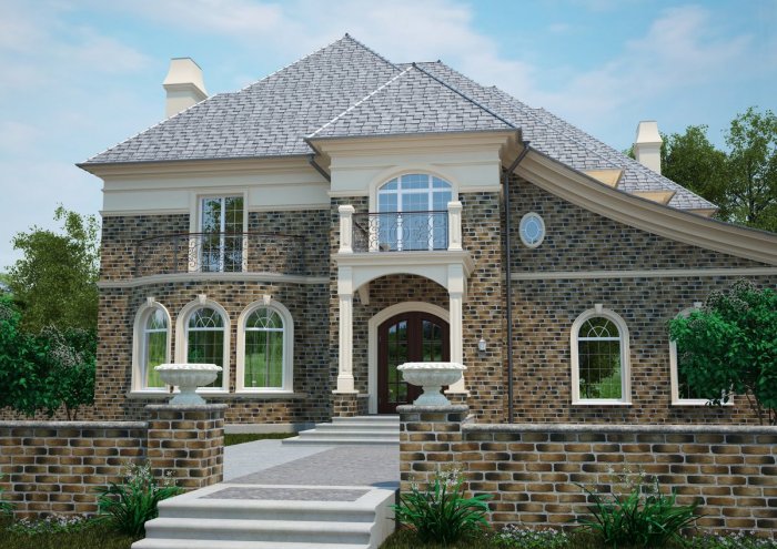 Отделка фасада камнем