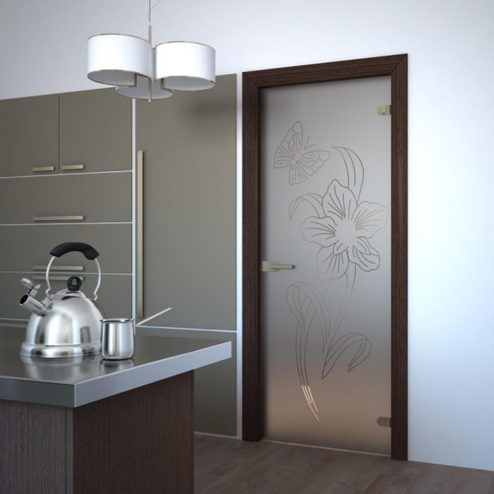 Раздвижные стеклянные двери на кухню