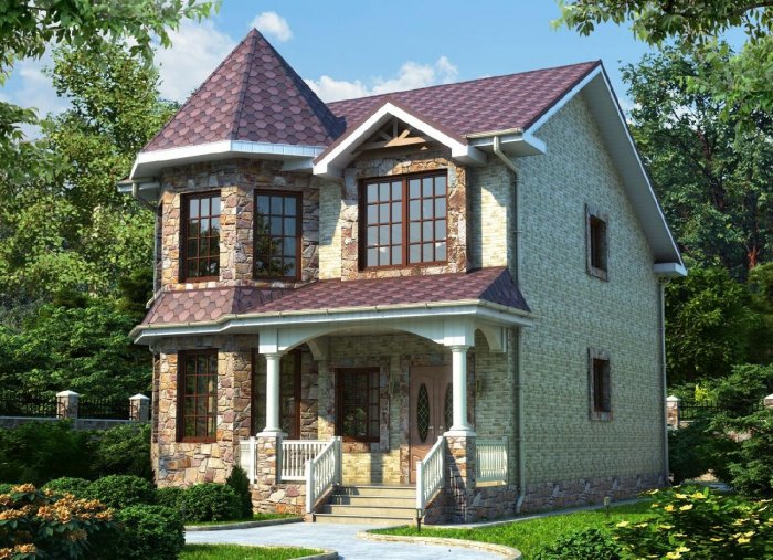 Загородный дом небольшой двухэтажный