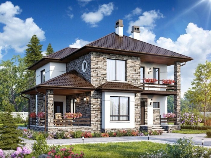 Красивый загородный дом