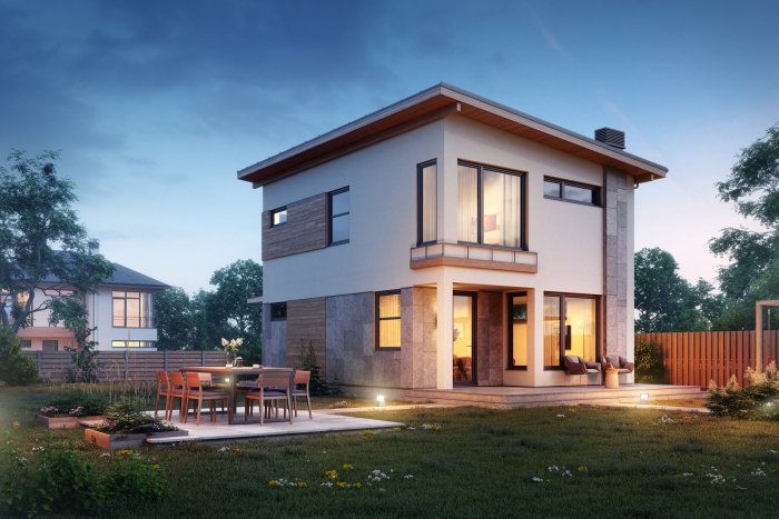 Компактный двухэтажный дом