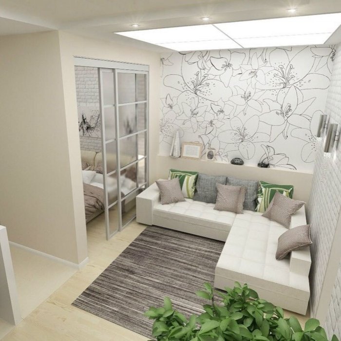 Интерьер однокомнатной квартиры 45 кв