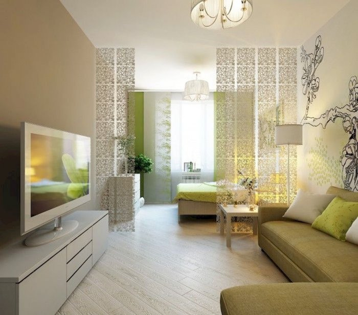 Спальня гостиная зонирование