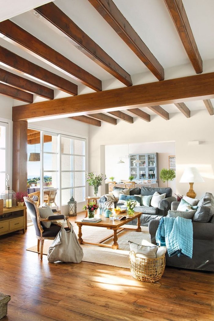 Потолочная балка в интерьере