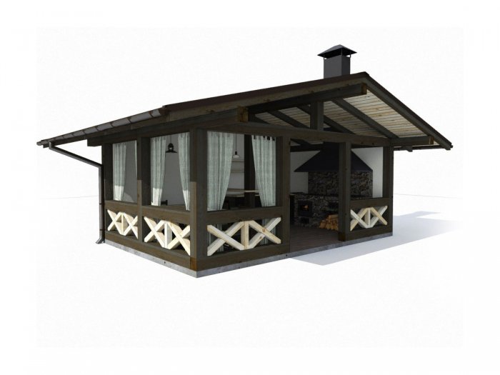 Беседка барбекю 6х4 Терем