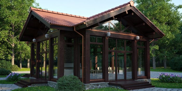 Беседка из клееного бруса