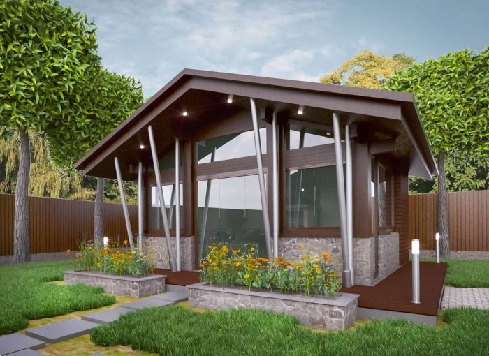 Беседка в стиле Шале проекты