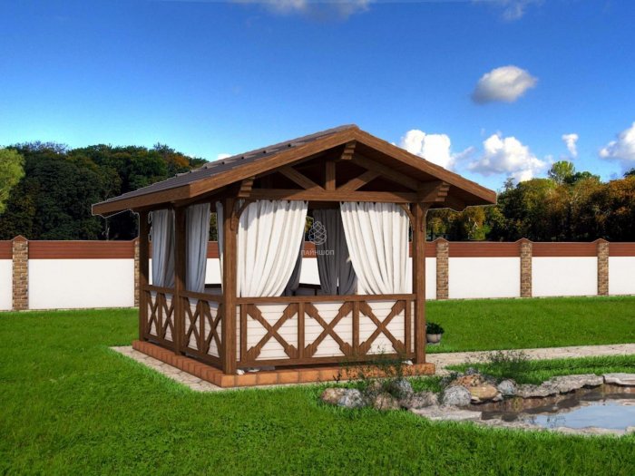 Деревянные беседки в стиле Шале