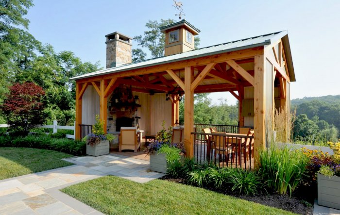 Летняя беседка с барбекю