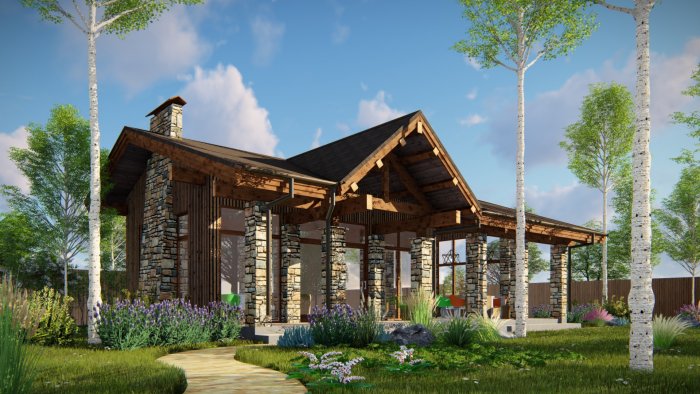 Банный комплекс в стиле Шале