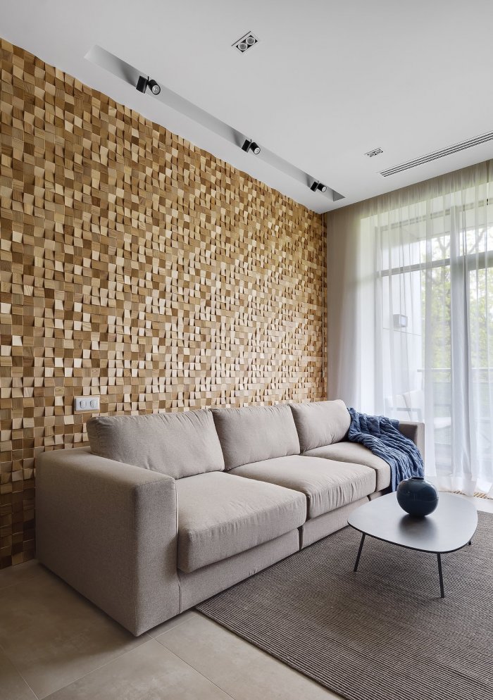 Декоративные панели в интерьере гостиной