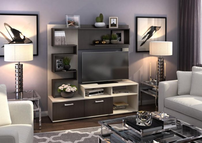 Гостиная Бергамо шимо темный/шимо светлый