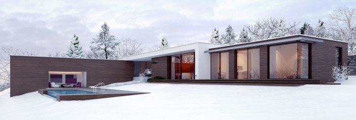 Одноэтажный дом в стиле Минимализм проект