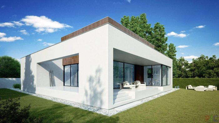 Одноэтажный дом в стиле Минимализм