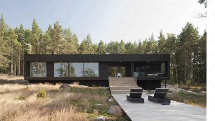 Скандинавский дом с плоской крышей