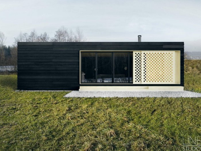 Дачный дом с плоской крышей