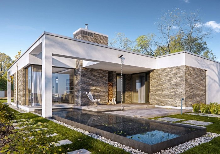 Современный одноэтажный дом