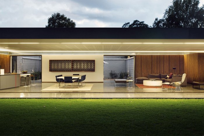 Современный одноэтажный дом в стиле Минимализм