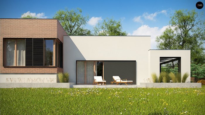 Современный одноэтажный дом в стиле Минимализм