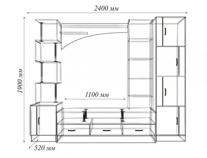 Стеллаж Каролина Олмеко