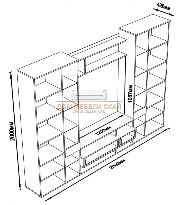 Стенка Каролина дуб сонома