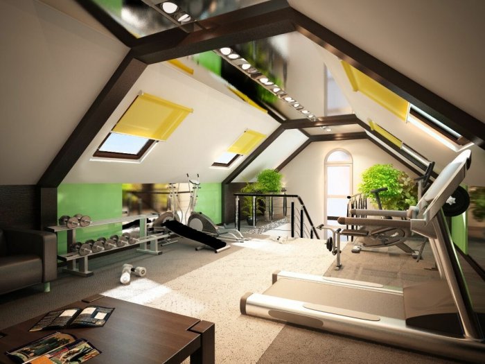 Интерьер мансарды