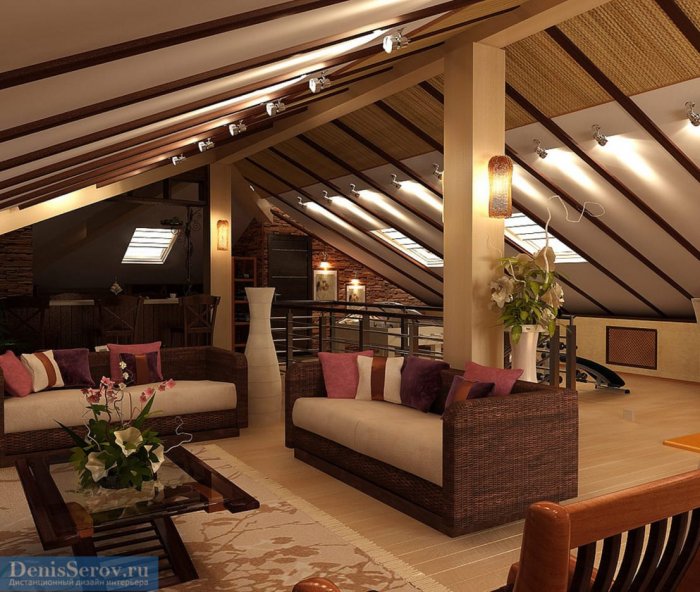 Мансардный этаж интерьер