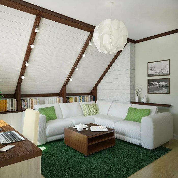 Интерьер мансарды