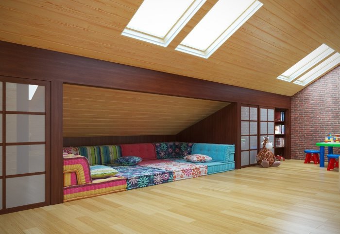 Внутренняя отделка мансардного этажа