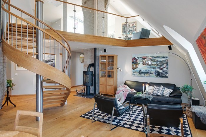 Красивая двухъярусная квартира