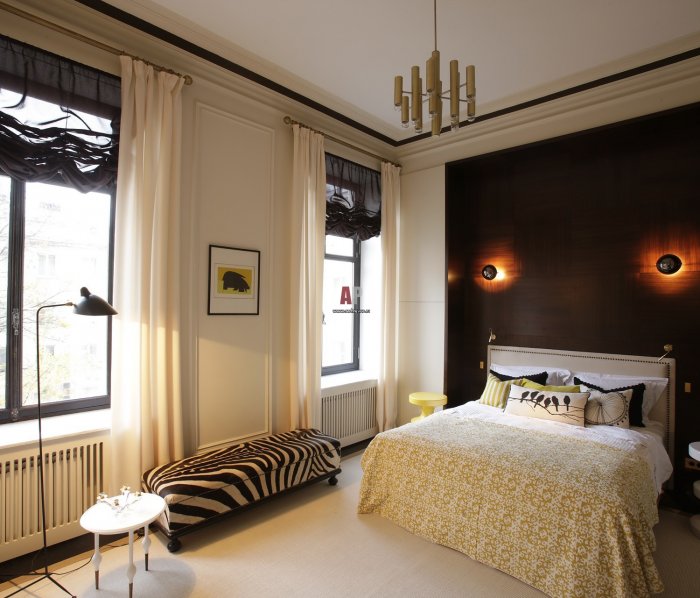 Черные рамы окон в интерьере