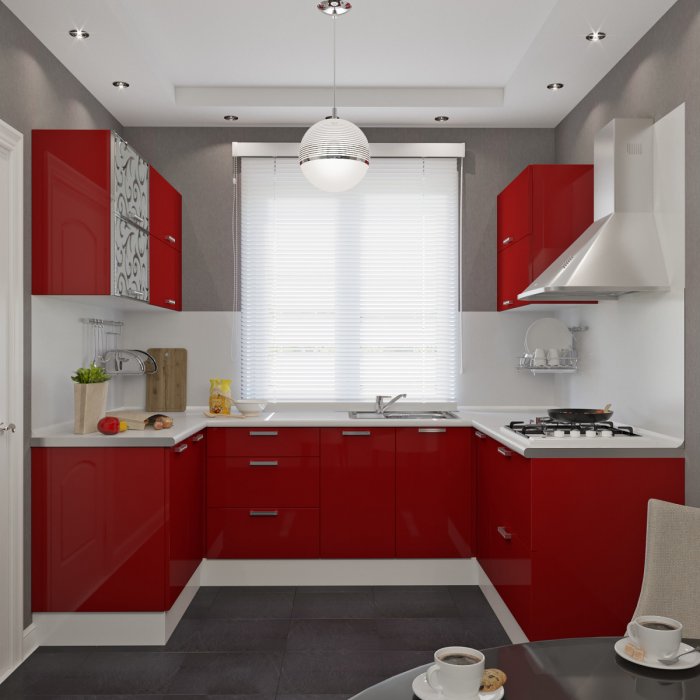 Кухня в Красном цвете