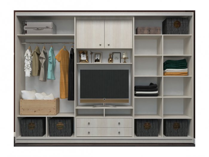 Шкаф купе с нишей под ТВ Валерия 2800