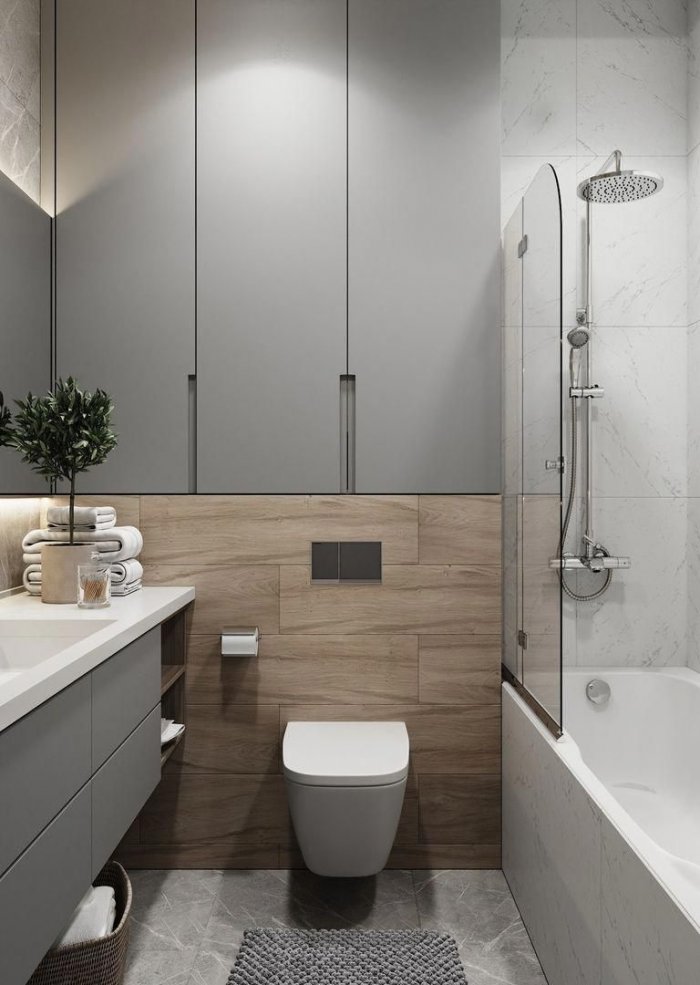 Современная маленькая ванная комната