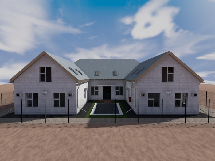 Одноэтажный дом п образной формы